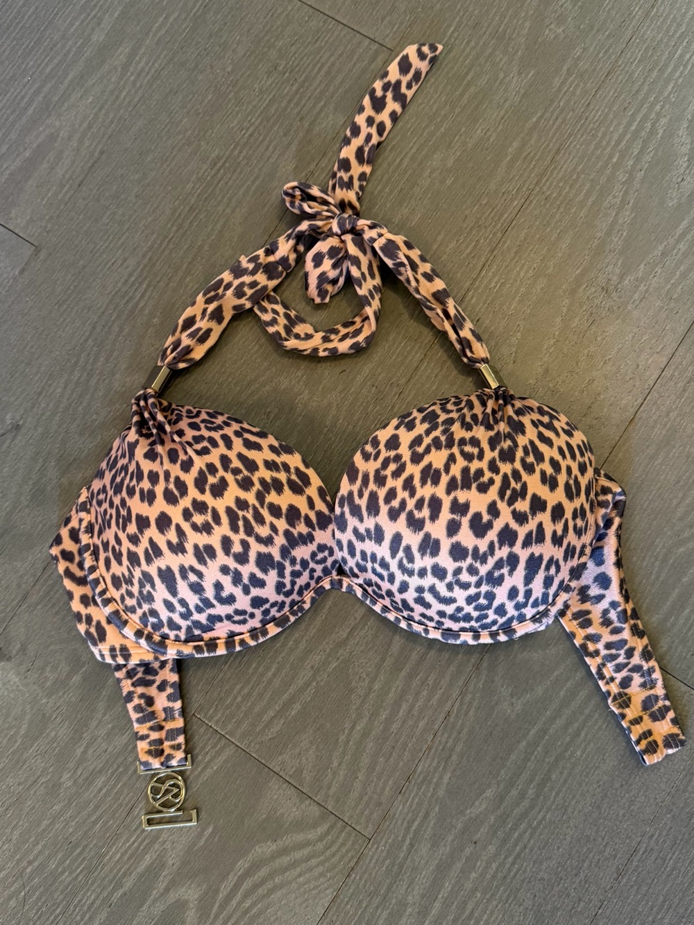 Victoria secret 34D bombshell swim top Pink Leopard Print Halter